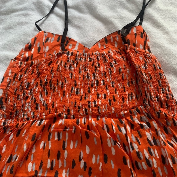 Orange Festive Mini Mini Slip Dress with Smocking - Picture 8 of 8